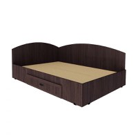 Pat de colt, cu sertar,  90x200 cm, wenge - 1