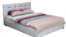 Pat modern tapitat 140x200 cm ECONO CLASIC in gri deschis