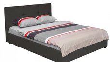Pat modern tapitat ECONO I, 160x200 cm, negru