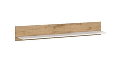 Raft suspendat VIGO, alb + stejar wotan, 150x20x21 cm
