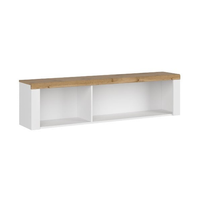 Raft suspendat VIGO, alb + stejar wotan, 156x32x40 cm - 1
