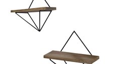 Raft suspendat WR046, nuc + negru, 30x14x30 cm