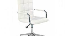Scaun birou GONZO, alb, 53x60x105 cm