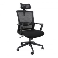 Scaun birou MESH PARIS H, rotativ, reglabil pe inaltime, negru, 58x61x110-120 cm - 1