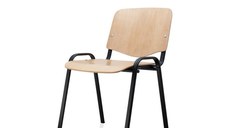 Scaun de birou VIZITATOR, cadru metalic, lemn, 52x44x76 cm