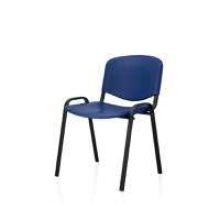 Scaun de birou VIZITATOR, cadru metalic + plastic albastru, 54x45x82 cm - 1