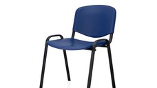 Scaun de birou VIZITATOR, cadru metalic + plastic albastru, 54x45x82 cm