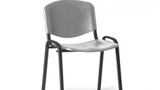 Scaun de birou VIZITATOR, cadru metalic + plastic gri, 54x45x82 cm