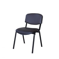 Scaun de birou VIZITATOR, cadru metalic, tapitat cu piele ecologica, maro, 52x44x76 cm - 1