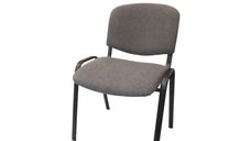 Scaun de birou VIZITATOR, cadru metalic, tapitat cu stofa, gri, 52x44x76 cm