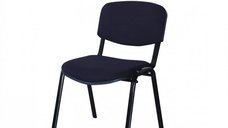 Scaun de birou VIZITATOR cu cadru metalic si tapiterie din stofa, negru, 52x44x76 cm