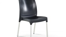 Scaun de gradina CASTEL, model ratan, antracit, 58x55x82 cm