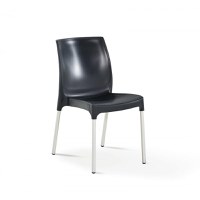 Scaun de gradina CASTEL, model ratan, antracit, 58x55x82 cm - 1