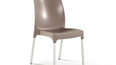 Scaun de gradina CASTEL, model ratan, bej inchis, 58x55x82 cm