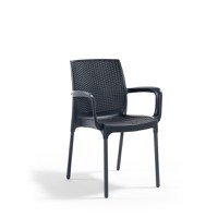 Scaun de gradina SUNSET, model ratan, antracit, 57x57x84 cm - 1