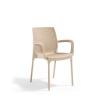 Scaun de gradina SUNSET, model ratan, cappuccino, 57x57x84 cm - 1