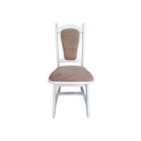 Scaun IZA, cadru alb + stofa maro, 45x45x95 cm - 1
