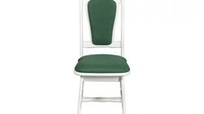 Scaun IZA, cadru alb + stofa verde, 45x45x95 cm