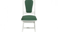 Scaun IZA, cadru alb + stofa verde, 45x45x95 cm