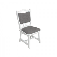 Scaun living FLANDER, cadru alb + stofa gri inchis, 50x48x95 cm - 1