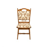 Scaun living FLANDER, cadru nuc + stofa print 06, 50x48x95 cm - 1