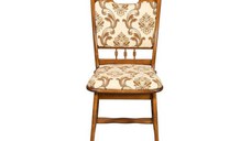 Scaun living FLANDER, cadru nuc + stofa print 06, 50x48x95 cm