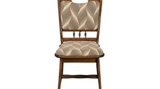 Scaun living FLANDER, cadru nuc + stofa print 07, 50x48x95 cm