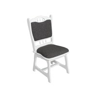 Scaun living FLANDER III, cadru alb + stofa gri inchis, 50x48x95 cm - 1