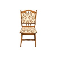 Scaun living FLANDER III, cadru nuc + stofa print 06, 50x48x95 cm - 1