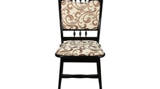Scaun living FLANDER III, cadru wenge + stofa print 05, 50x48x95 cm