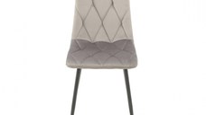 Scaun living tapitat SAVIER, gri, 44x55x87.5 cm