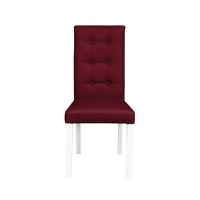 Scaun living TEO LUX, picioare lemn alb, piele ecologica bordo, 46x60x98 cm - 1