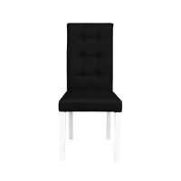 Scaun living TEO LUX, picioare lemn alb, piele ecologica negru, 46x60x98 cm - 1