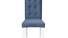 Scaun living TEO LUX, picioare lemn alb, stofa albastru deschis, 46x60x98 cm