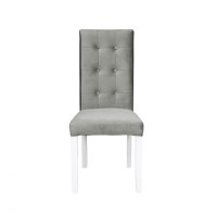 Scaun living TEO LUX, picioare lemn alb, stofa bej, 46x60x98 cm - 1