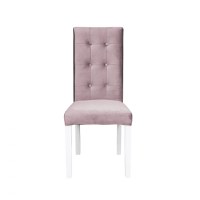 Scaun living TEO LUX, picioare lemn alb, stofa roz pudra, 46x60x98 cm - 1