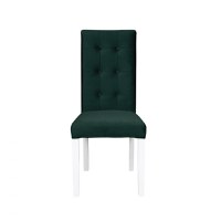 Scaun living TEO LUX, picioare lemn alb, stofa verde smarald, 46x60x98 cm - 1
