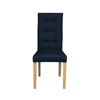 Scaun living TEO LUX, picioare lemn natur, piele ecologica albastru, 46x60x98 cm - 1