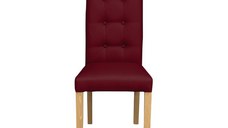 Scaun living TEO LUX, picioare lemn natur, piele ecologica bordo, 46x60x98 cm