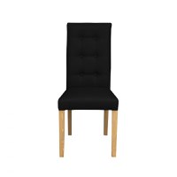 Scaun living TEO LUX, picioare lemn natur, piele ecologica negru, 46x60x98 cm - 1