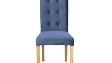 Scaun living TEO LUX, picioare lemn natur, stofa albastru deschis, 46x60x98 cm