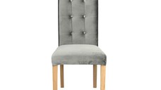 Scaun living TEO LUX, picioare lemn natur, stofa bej, 46x60x98 cm