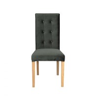 Scaun living TEO LUX, picioare lemn natur, stofa gri inchis, 46x60x98 cm - 1