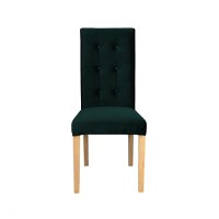 Scaun living TEO LUX, picioare lemn natur, stofa verde smarald, 46x60x98 cm - 1