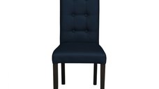 Scaun living TEO LUX, picioare lemn wenge, piele ecologica albastru, 46x60x98 cm