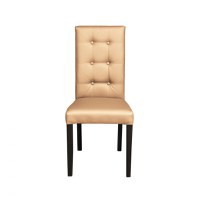 Scaun living TEO LUX, picioare lemn wenge, piele ecologica bej, 46x60x98 cm - 1