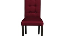 Scaun living TEO LUX, picioare lemn wenge, piele ecologica bordo, 46x60x98 cm