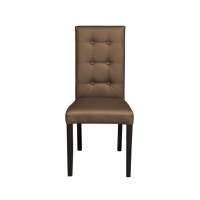 Scaun living TEO LUX, picioare lemn wenge, piele ecologica cappuccino, 46x60x98 cm - 1