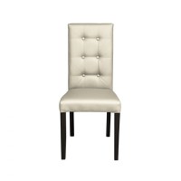 Scaun living TEO LUX, picioare lemn wenge, piele ecologica crem, 46x60x98 cm - 1