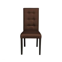 Scaun living TEO LUX, picioare lemn wenge, piele ecologica maro deschis, 46x60x98 cm - 1
